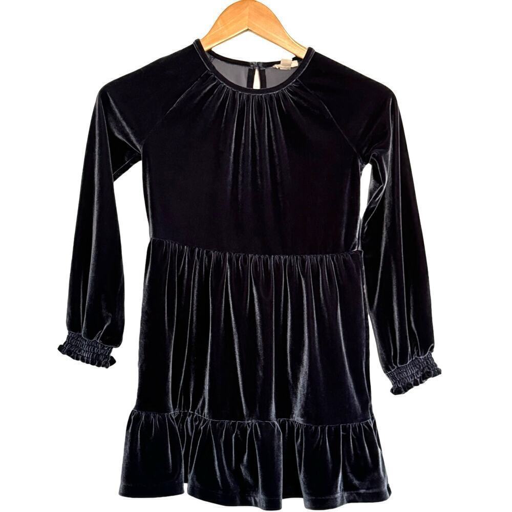 Crewcuts Dress Long‎ Sleeve Slate Blue Velvet Size S